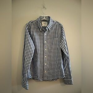 Abercrombie & Fitch Blue and White Casual Button Down Shirt